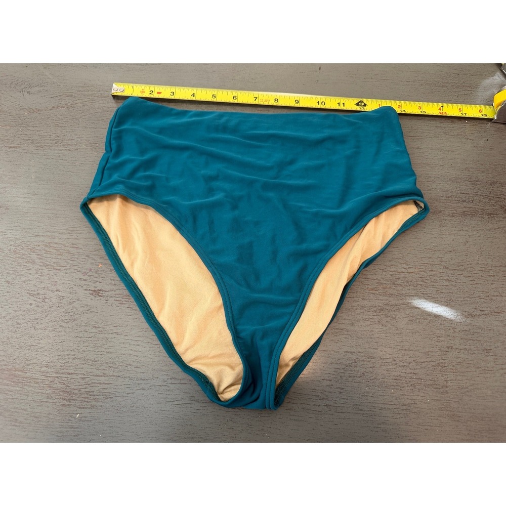 Old Navy Teal Blue High Waisted Bikini Bottom Swim Brief Small
